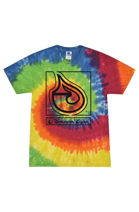 Donavon Cyan Black Tag Tie Dye Moondance Adult Tee