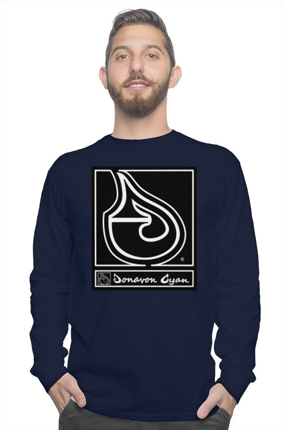 Donavon Cyan Black Tag long sleeve tee