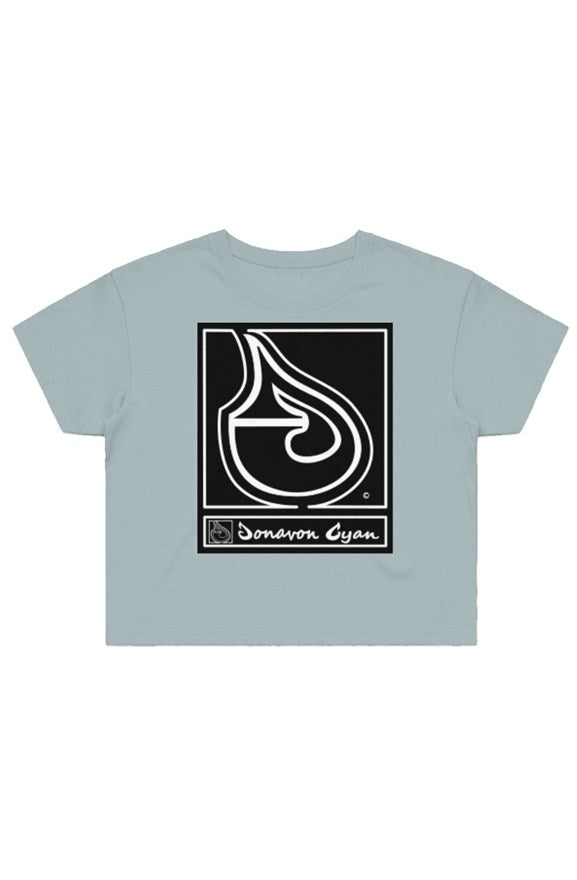 Donavon Cyan Black Tag Street Crop Tee