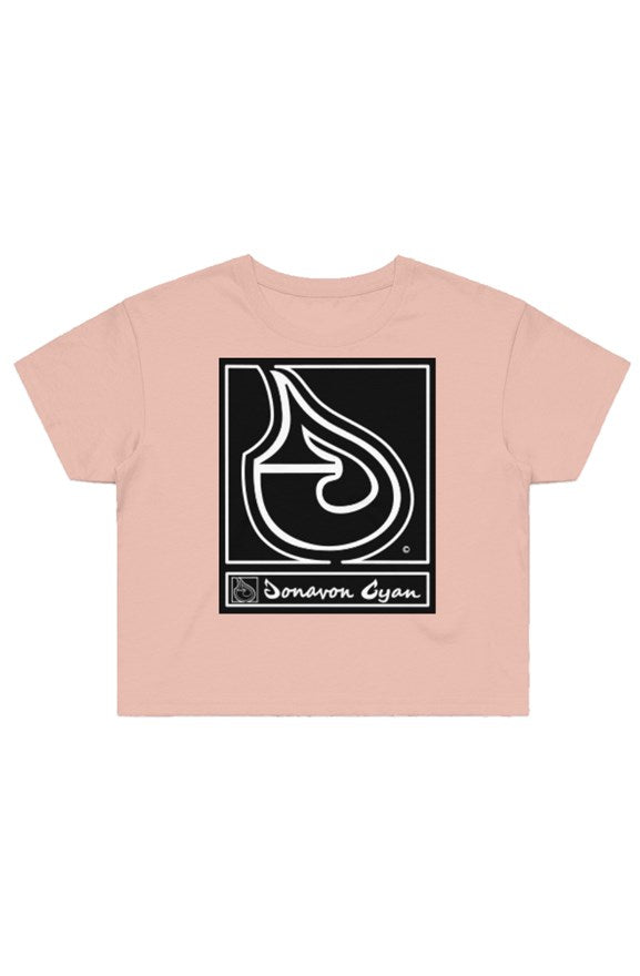 Donavon Cyan Black Tag Street Crop Tee