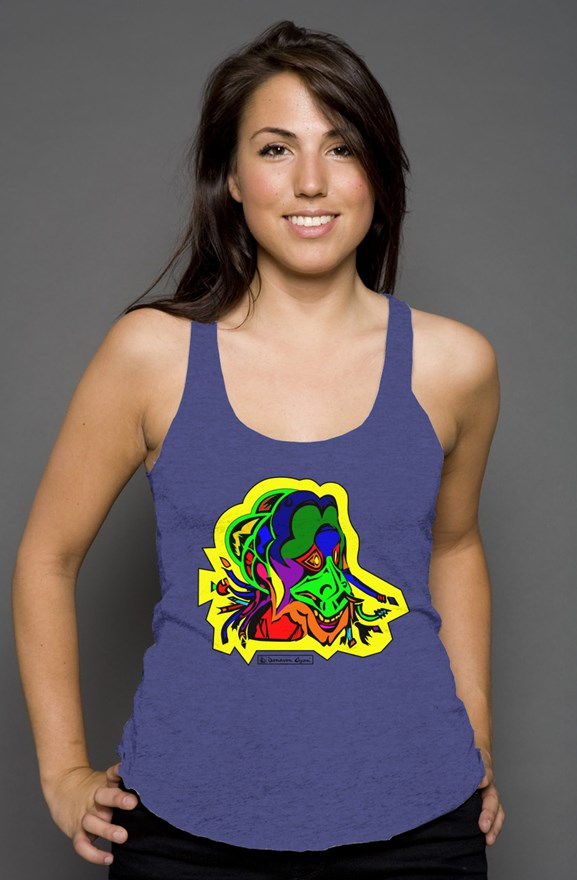 Donavon Cyan "Gorgorian" (multi-1) Womens racerback tank