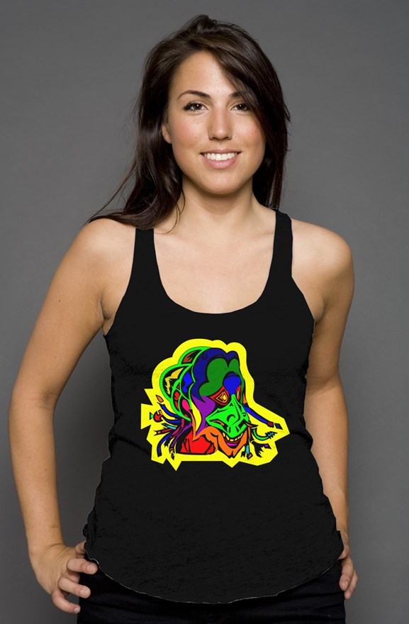 Donavon Cyan "Gorgorian" (multi-1) Womens racerback tank