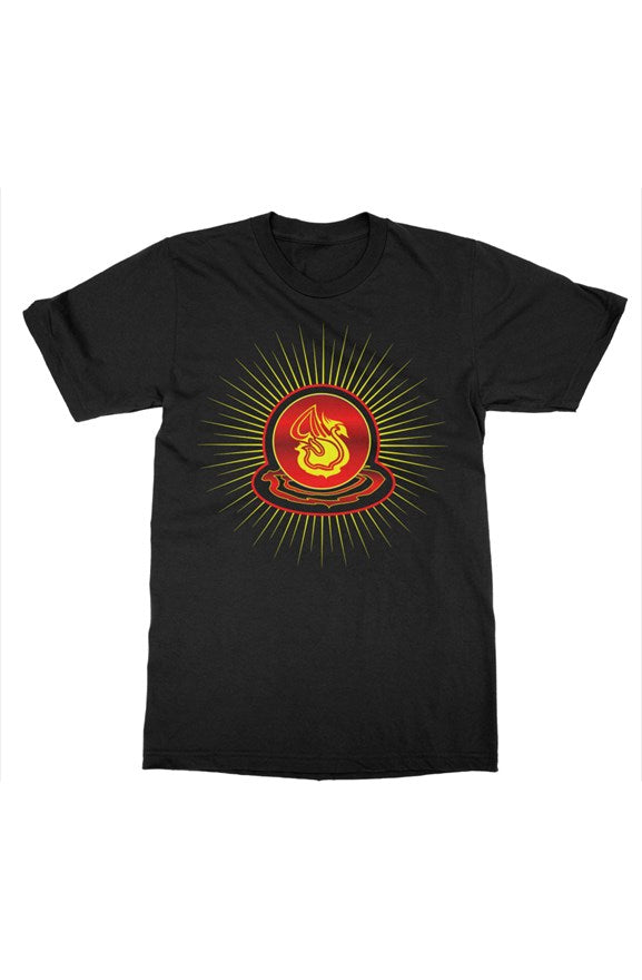 Delonzo Arman "Swan Burst" womens t shirt (red)