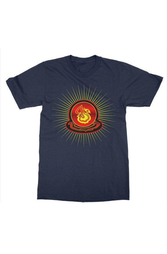 Delonzo Arman "Swan Burst" womens t shirt (red)