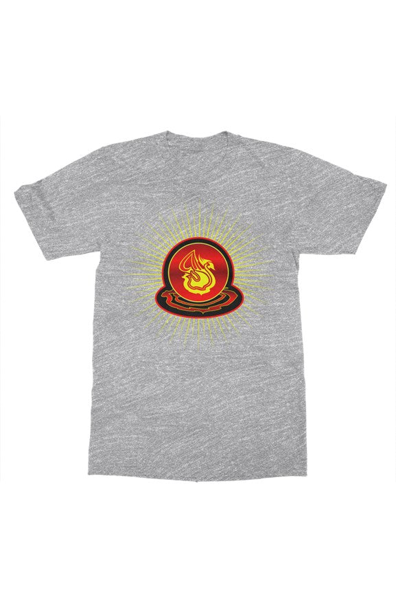 Delonzo Arman "Swan Burst" womens t shirt (red)