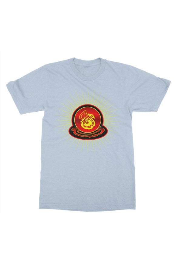 Delonzo Arman "Swan Burst" womens t shirt (red)