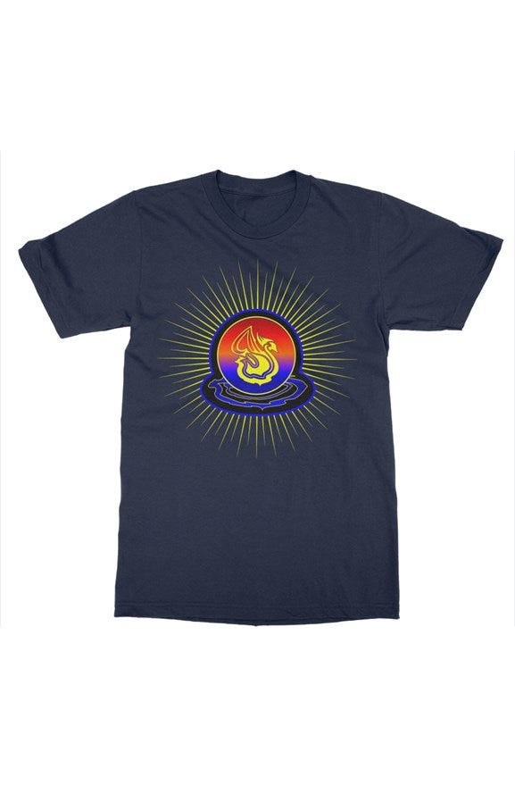 Delonzo Arman "Swan Burst" womens t shirt (blue)