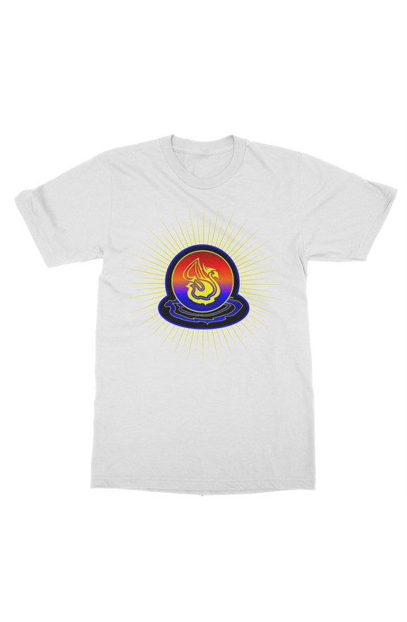 Delonzo Arman "Swan Burst" womens t shirt (blue)