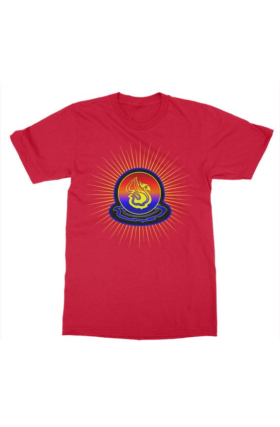 Delonzo Arman "Swan Burst" womens t shirt (blue)