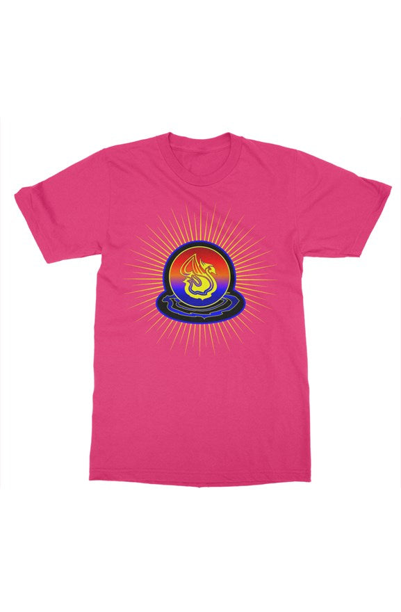 Delonzo Arman "Swan Burst" womens t shirt (blue)