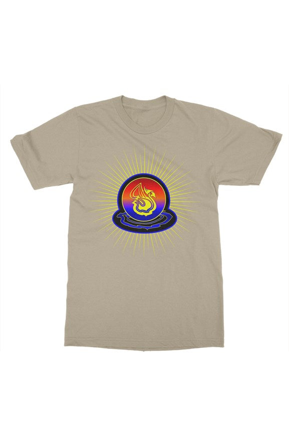 Delonzo Arman "Swan Burst" womens t shirt (blue)