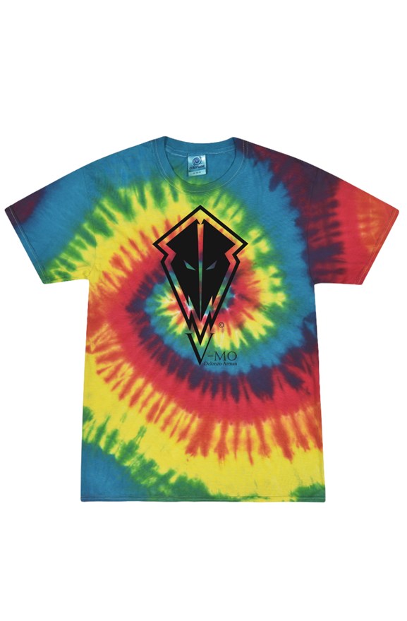 V-Mo by Delonzo Arman unisex Tie Dye Reactive Rainbow Adult Tee (black)
