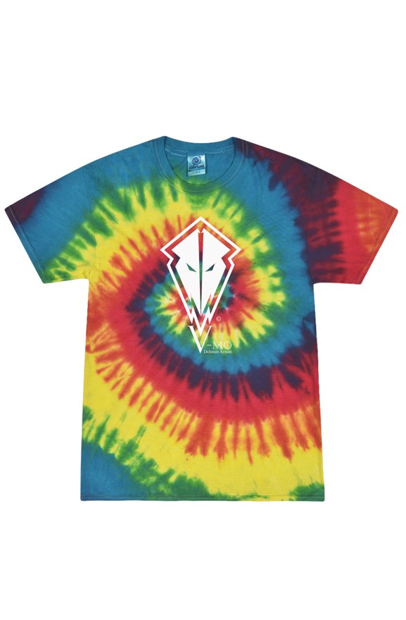 V-Mo by Delonzo Arman unisex Tie Dye Reactive Rainbow Adult Tee (white)