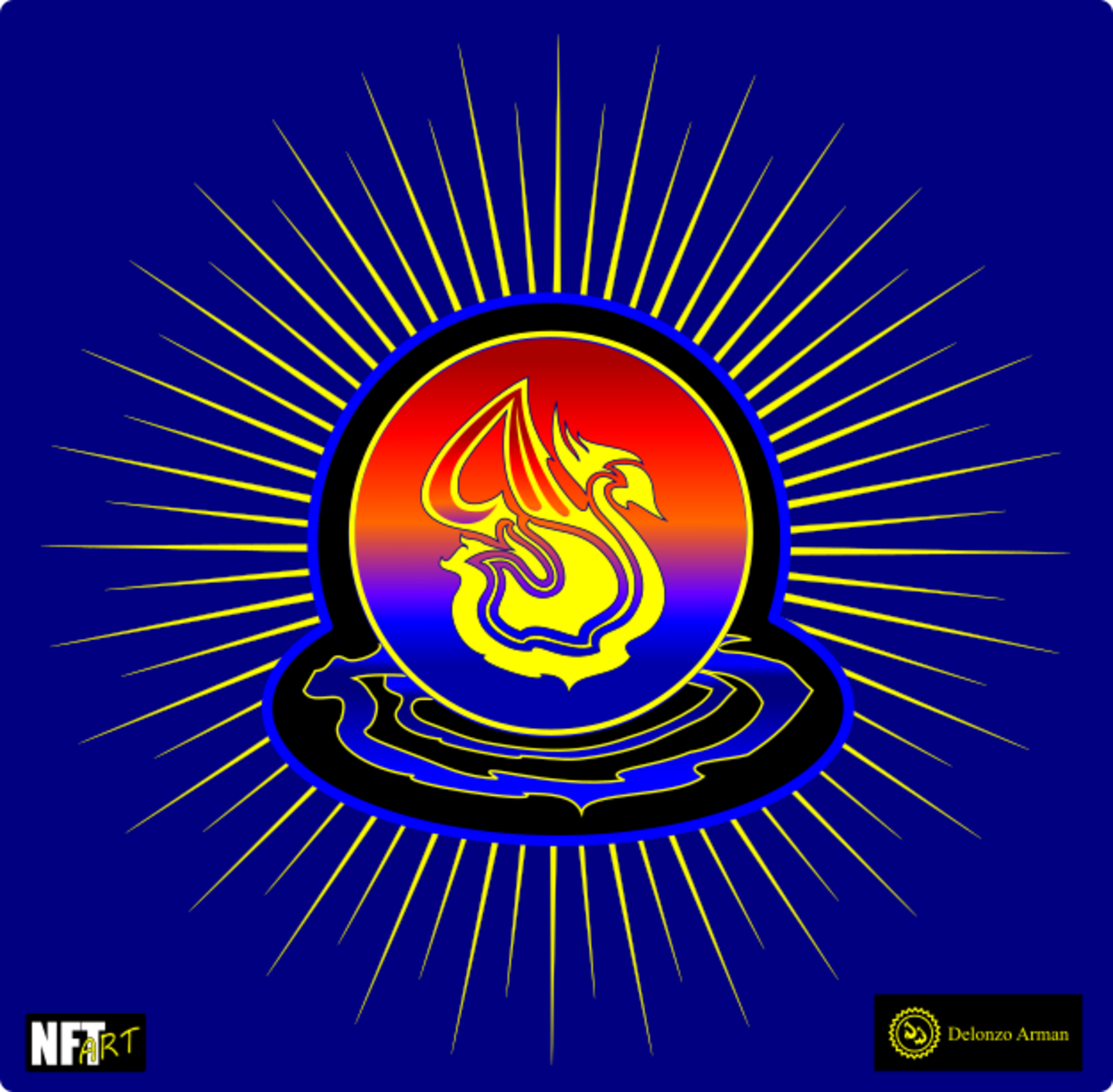 Swan Burst (blue/blue)