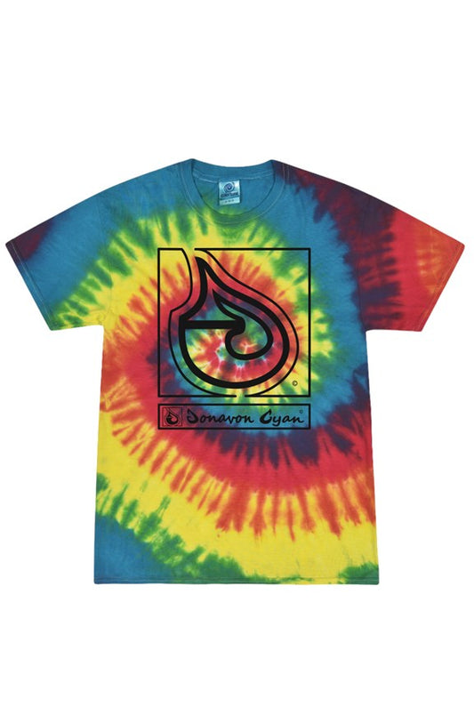 Donavon Cyan Black Tag Tie Dye Reactive Rainbow Ad