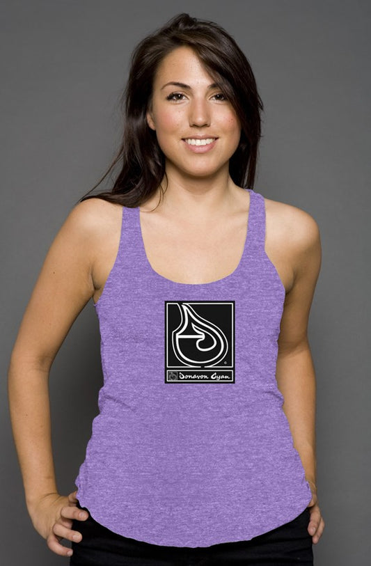 Donavon Cyan Black Tag racerback tank
