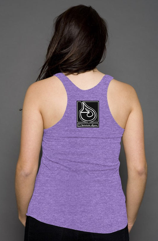 Donavon Cyan Black Tag racerback tank