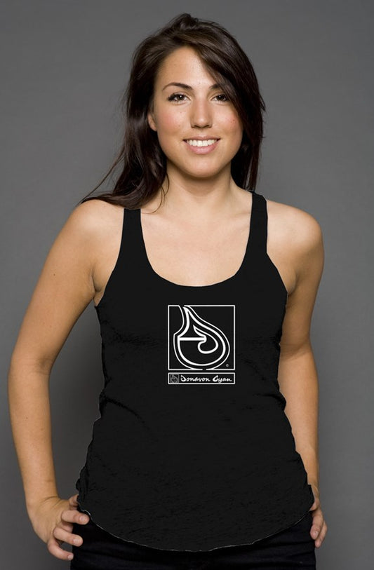 Donavon Cyan Black Tag racerback tank