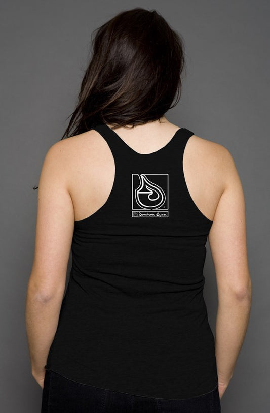 Donavon Cyan Black Tag racerback tank