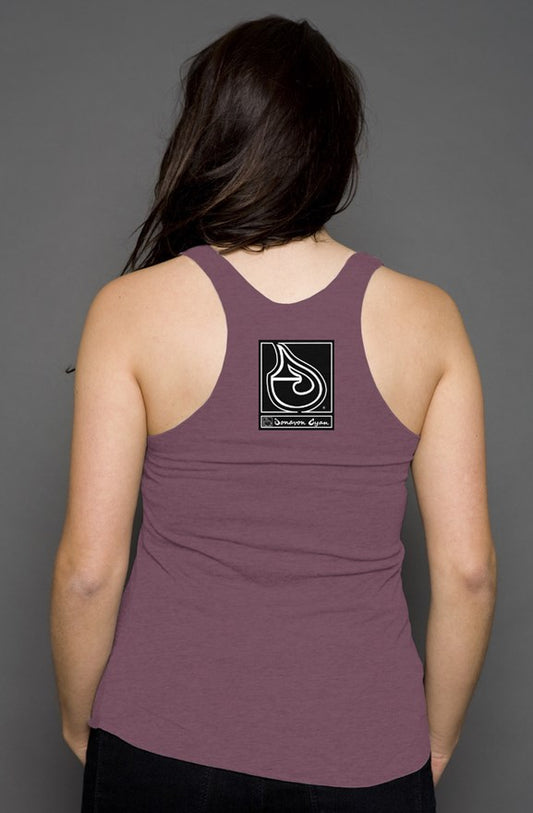 Donavon Cyan Black Tag racerback tank