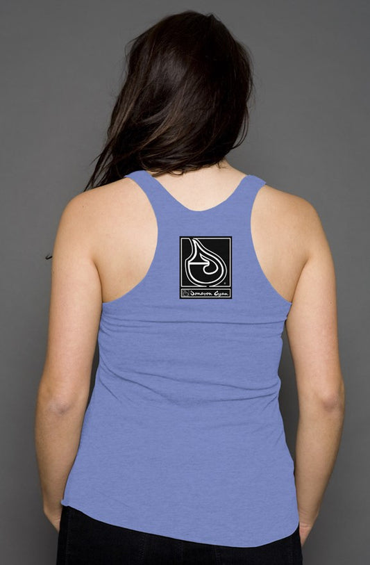 Donavon Cyan Black Tag racerback tank