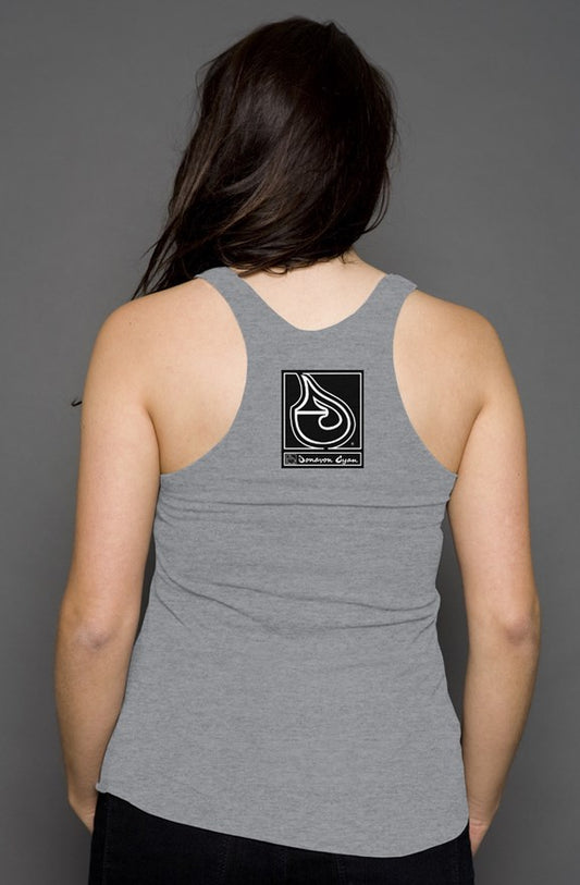 Donavon Cyan Black Tag racerback tank