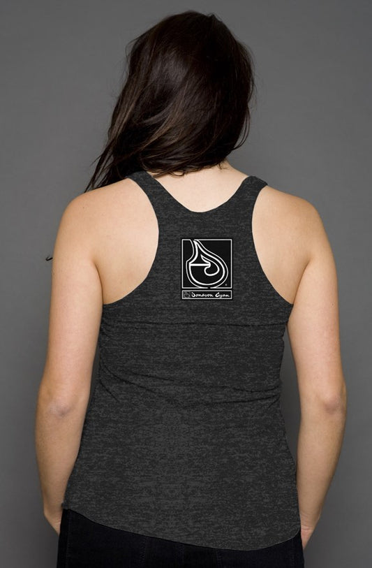 Donavon Cyan Black Tag racerback tank