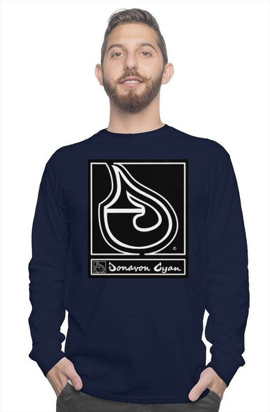 Donavon Cyan Black Tag long sleeve tee