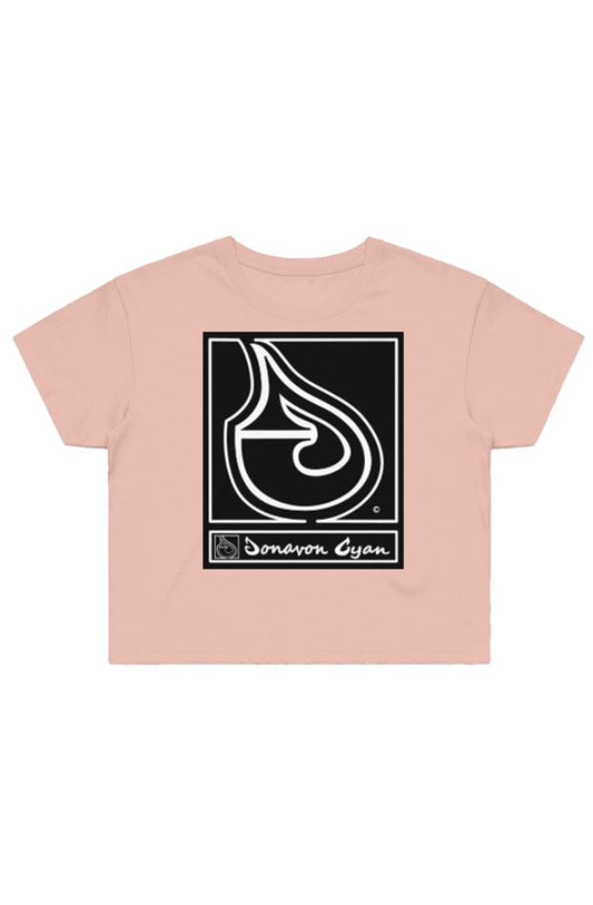 Donavon Cyan Black Tag Street Crop Tee