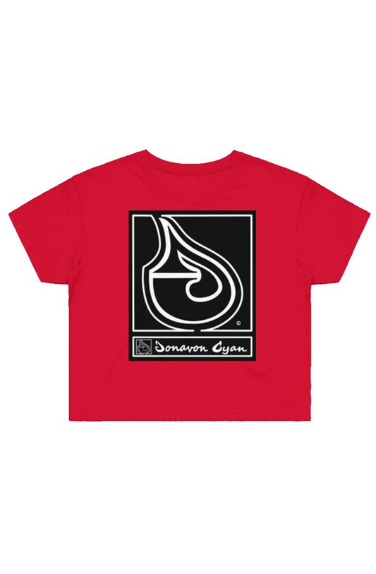 Donavon Cyan Black Tag Street Crop Tee