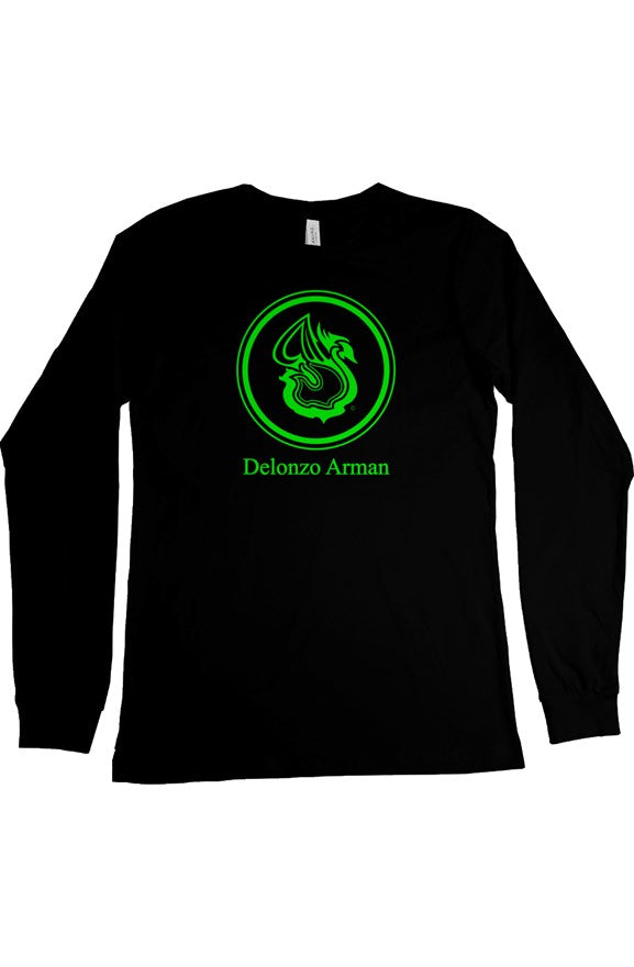 Delonzo Arman Light Green Swan Signature Womens Long Sleeve T Shirt