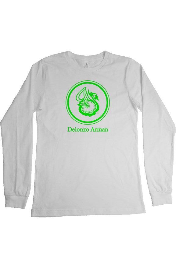 Delonzo Arman Light Green Swan Signature Womens Long Sleeve T Shirt