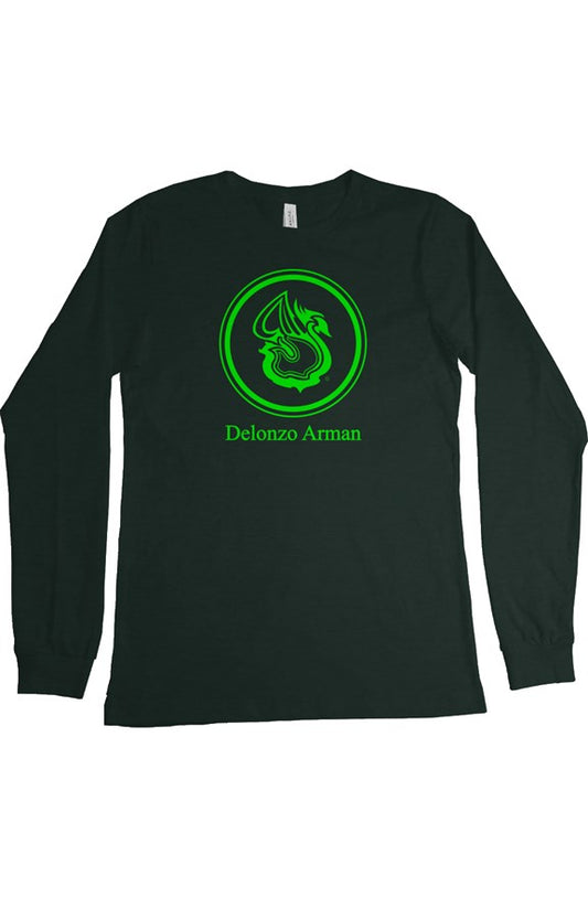 Delonzo Arman Light Green Swan Signature Womens Long Sleeve T Shirt