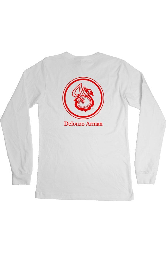 Delonzo Arman Red Swan Signature Womens Long Sleeve T Shirt