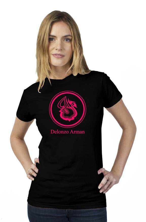 Delonzo Arman Swan Signature (pink) short sleeve womens t shirt