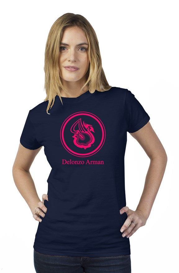 Delonzo Arman Swan Signature (pink) short sleeve womens t shirt