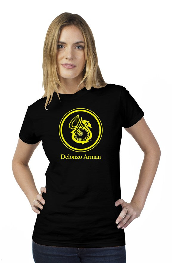 Delonzo Arman Swan Signature (yellow) short sleeve womens t shirt