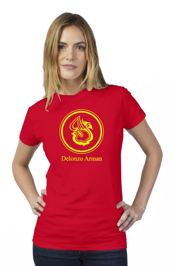 Delonzo Arman Swan Signature (yellow) short sleeve womens t shirt