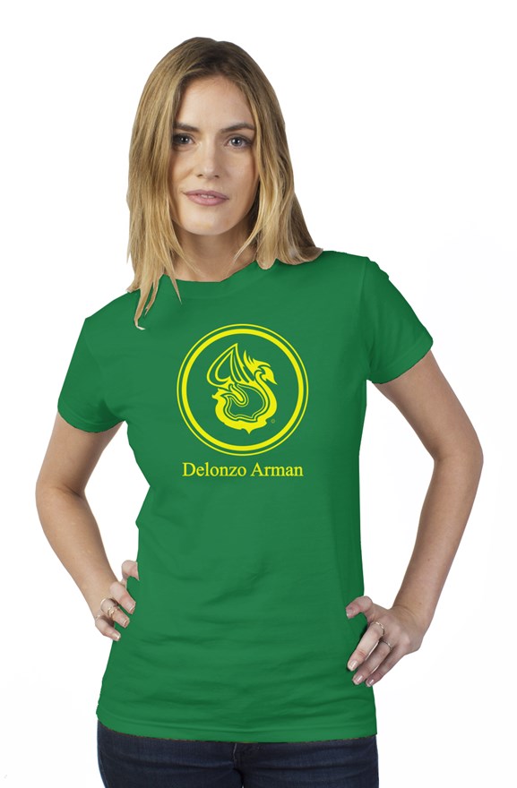 Delonzo Arman Swan Signature (yellow) short sleeve womens t shirt