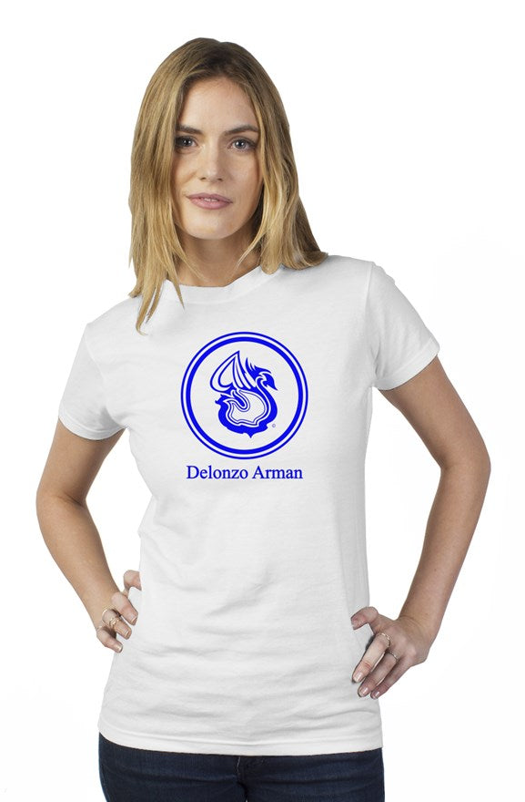 Delonzo Arman Swan Signature (blue) short sleeve womens t shirt