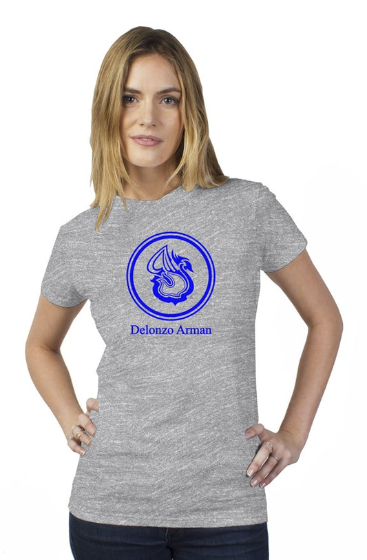 Delonzo Arman Swan Signature (blue) short sleeve womens t shirt