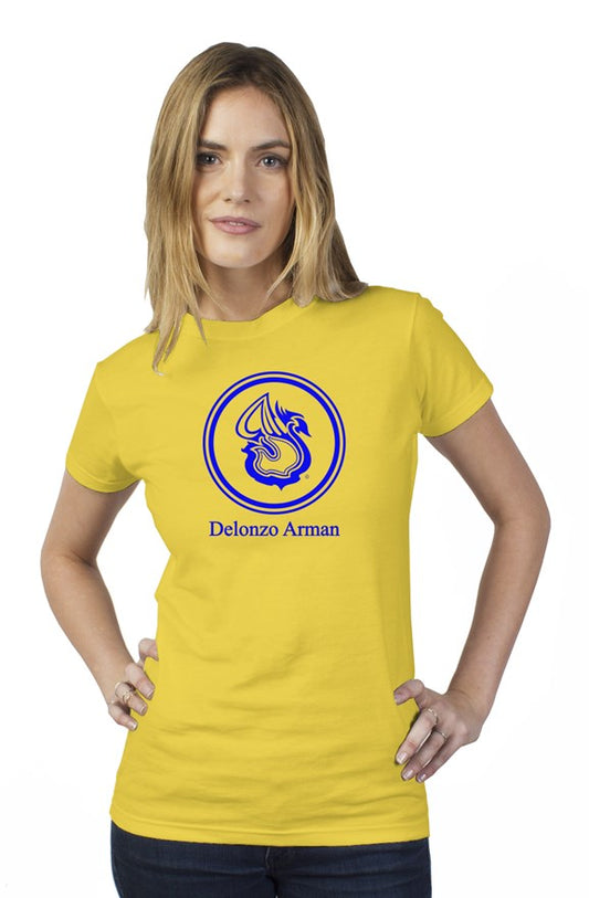 Delonzo Arman Swan Signature (blue) short sleeve womens t shirt