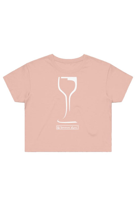 Donavon Cyan "Winery" (white) Womens Street Crop Tee