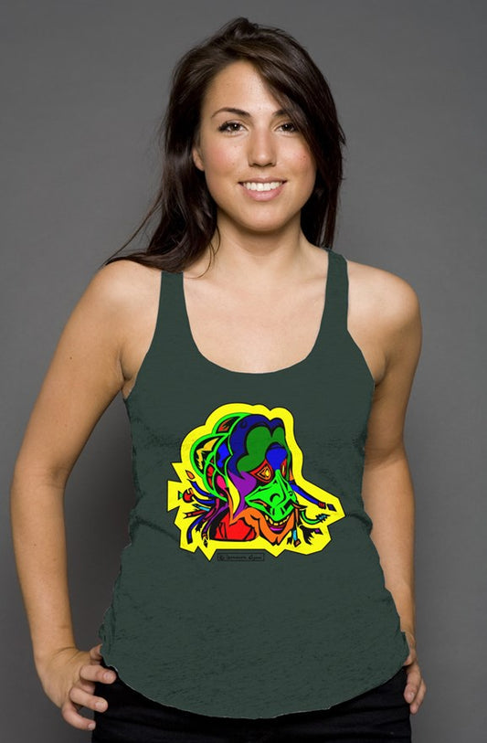 Donavon Cyan "Gorgorian" (multi-1) Womens racerback tank