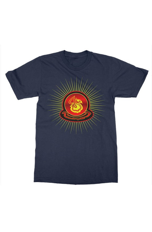 Delonzo Arman "Swan Burst" womens t shirt (red)