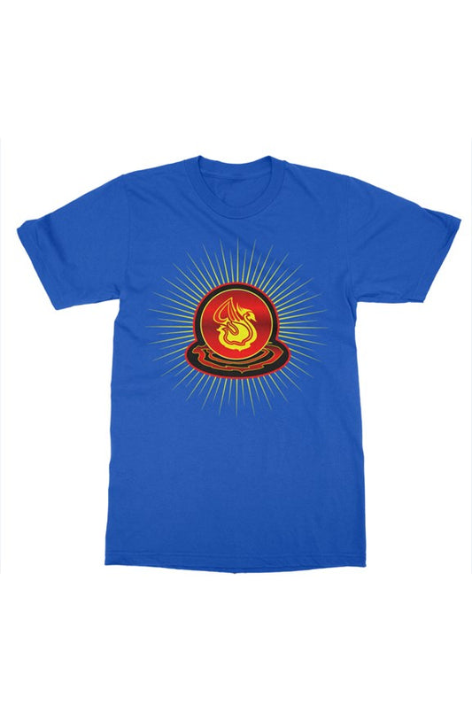 Delonzo Arman "Swan Burst" womens t shirt (red)
