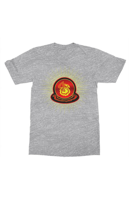 Delonzo Arman "Swan Burst" womens t shirt (red)