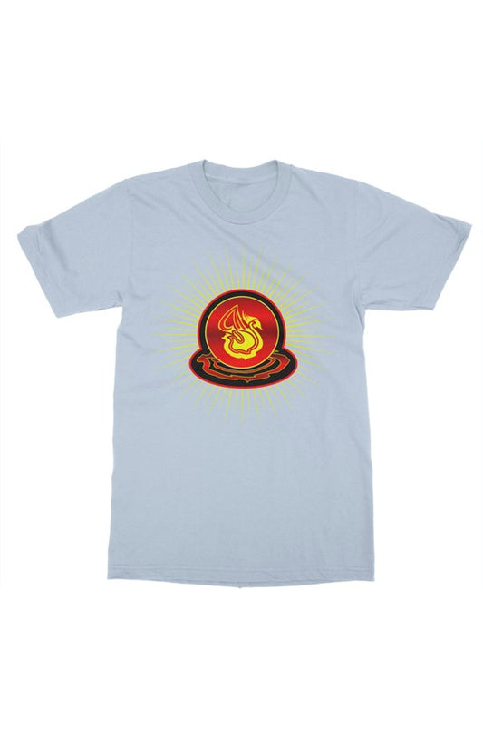 Delonzo Arman "Swan Burst" womens t shirt (red)