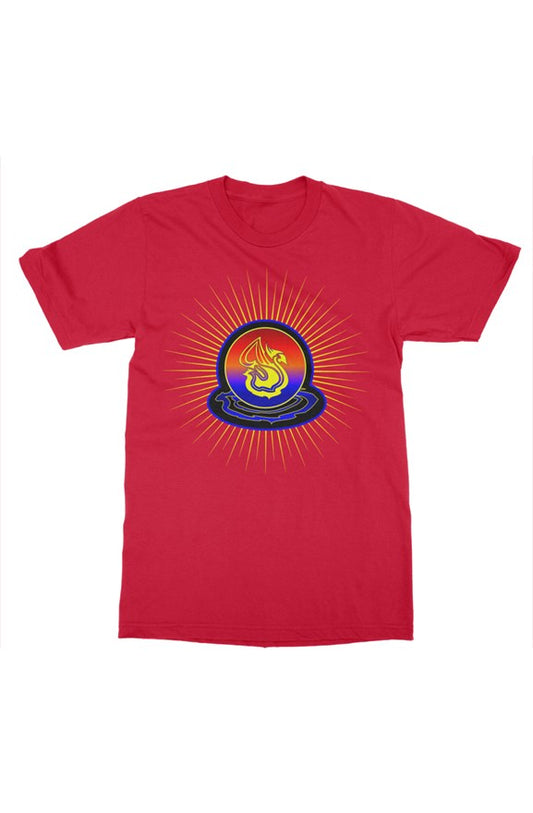 Delonzo Arman "Swan Burst" womens t shirt (blue)