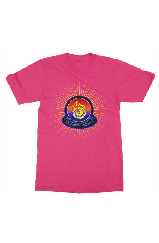 Delonzo Arman "Swan Burst" womens t shirt (blue)